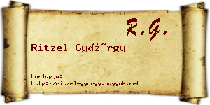 Ritzel György névjegykártya